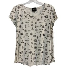 Anthropologie W5 Nautical Print T-Shirt